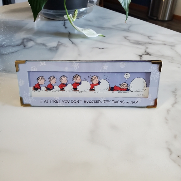 Hallmark Peanuts Gallery “Don’t Give Up!" Comic Strip Sign LINUS - Picture 6 of 9